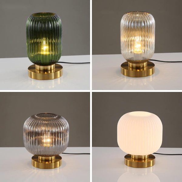 Nordic Striped Glass Oval Design 1-Light Table Lamp - Image 16