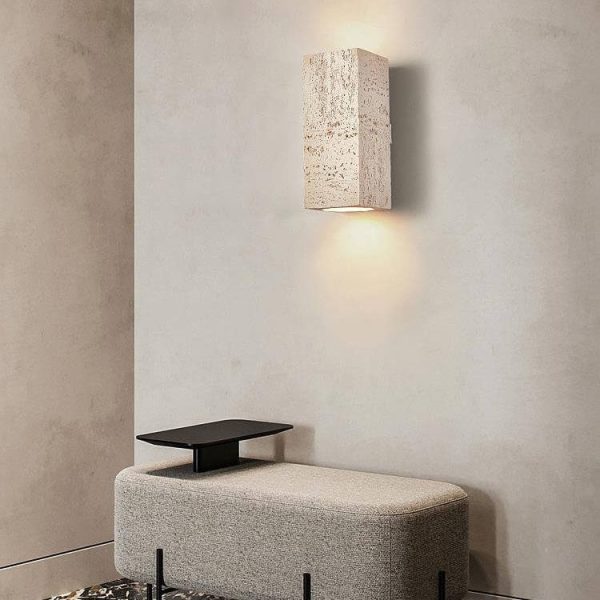 Retro Wabi-sabi Square Column Hand Sculpted LED Wall Sconce Lamp - Image 5