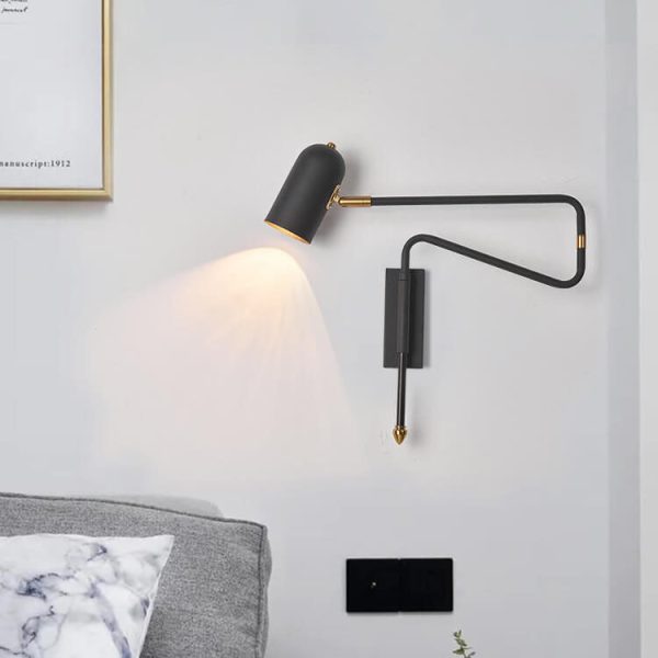 Nordic Creative Iron Long Pole Swing Arm Wall Sconce Lamp