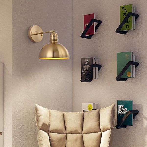 Modern Simple Iron Plated Brass Cone Round 1-Light Wall Sconce Lamp - Image 13