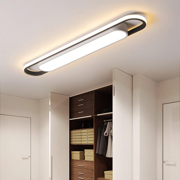 Modern Nordic Geometric Rectangular Acrylic Iron LED Flush Mount Ceiling Light - Image 4