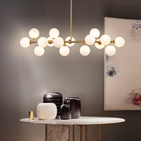 Nordic Light Luxury Magic Bean Glass Ball 16-Light Island Light Chandelier - Image 15