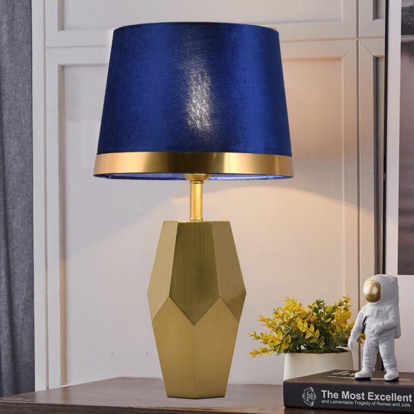Luxury Art Fabric Metal Geometric Base 1-Light Table Lamp - Image 2