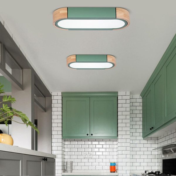 Contemporary Scandinavian Long Oval Iron Log Acrylic LED Flush Mount Ceiling Light For Bedroom - Image 15