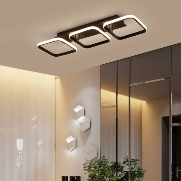 Nordic Simple Creative Square Combination Design LED Semi-Flush Mount Light - Image 13