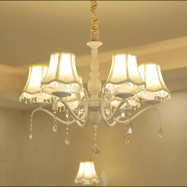 Modern Creative Cone Iron Crystal Fabric 5/6/8 Light Chandelier - Image 11