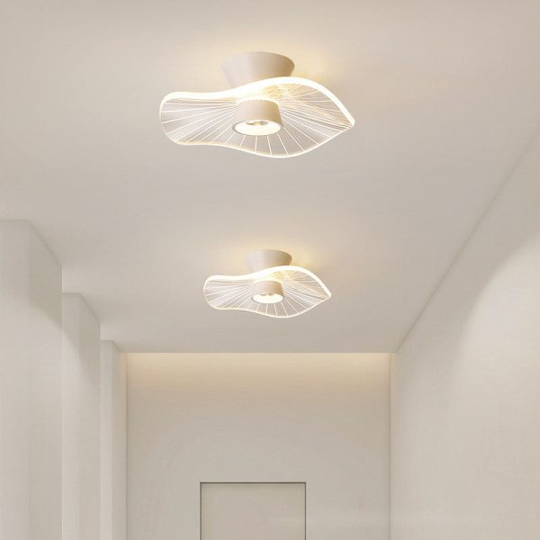 Modern Minimalist Round Rose Flower Iron Acrylic LED Flush Mount Ceiling Light For Living Room - Image 2