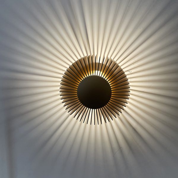 Modern Minimalist Aluminum Round Sun Flower Design LED Wall Sconce Lamp For Living Room - Image 8