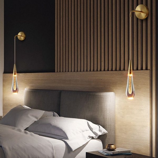 Modern Luxury Teardrop Shape Glass LED Wall Sconce Lamp For Bedroom - Image 3
