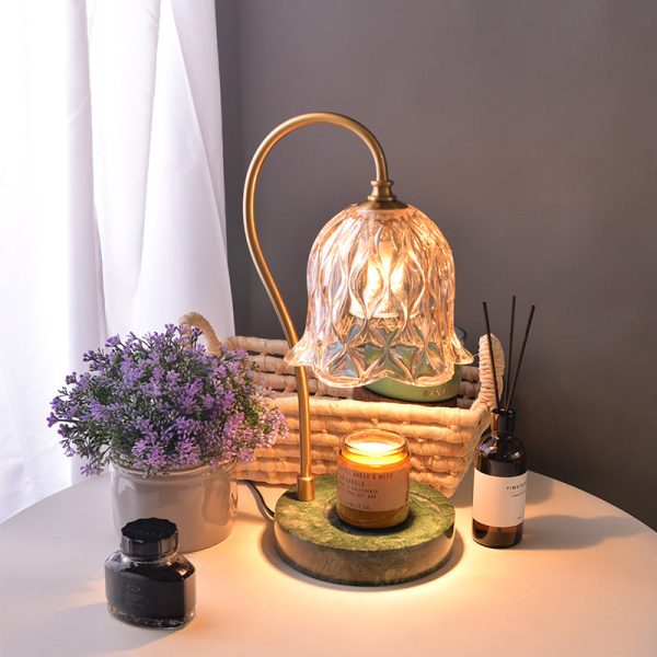 Modern Suzutan Glass Marble Base 1-Light Melting Wax Table Lamp - Image 11