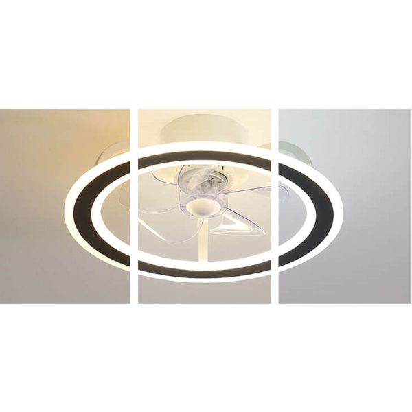 Nordic Creative Round LED Semi-Flush Mount Ceiling Fan Light - Image 14