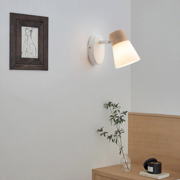 Modern Minimalist Horn Rubber Wood Iron Glass 1/2 Light Vanity Light Wall Sconce Lamp - Image 12