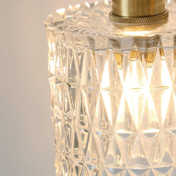 Japanese Vintage Brass Glass Cylinder 1-Light Wall Sconce Lamp - Image 8