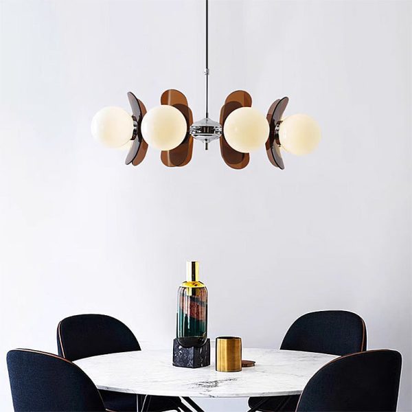 Modern Mid-Century Acrylic Magic Bean Glass Shade 3/5/6/8-Light Chandelier For Living Room - Image 2