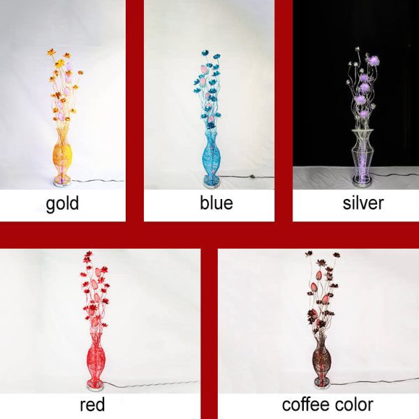 European Style Vase Flower Design Aluminum LED Standing Floor Lamp - Image 11