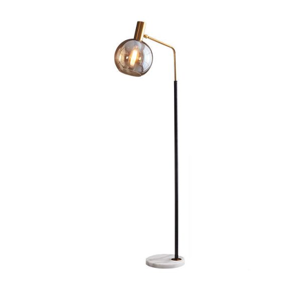 Nordic Minimalist Glass Dome Shade Marble Base 1-Light Standing Floor Lamp - Image 5