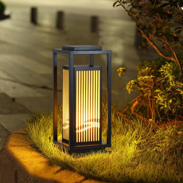 Modern Chinese Square Cage Outdoor Waterproof 1-Light Lawn Path Light - Image 10