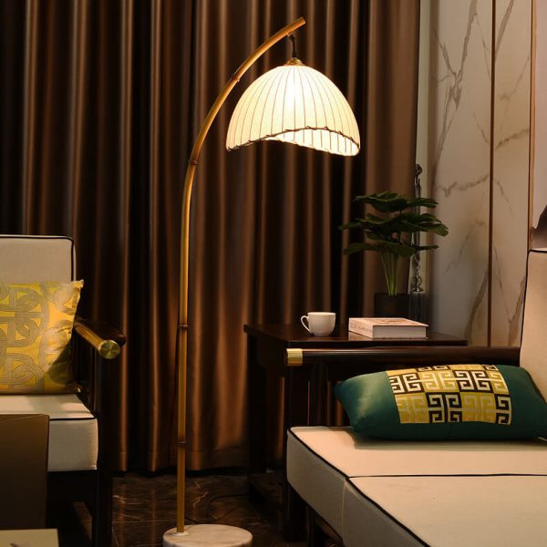 Retro Zen Simulation Bamboo Pole 1-Light Standing Floor Lamp - Image 2