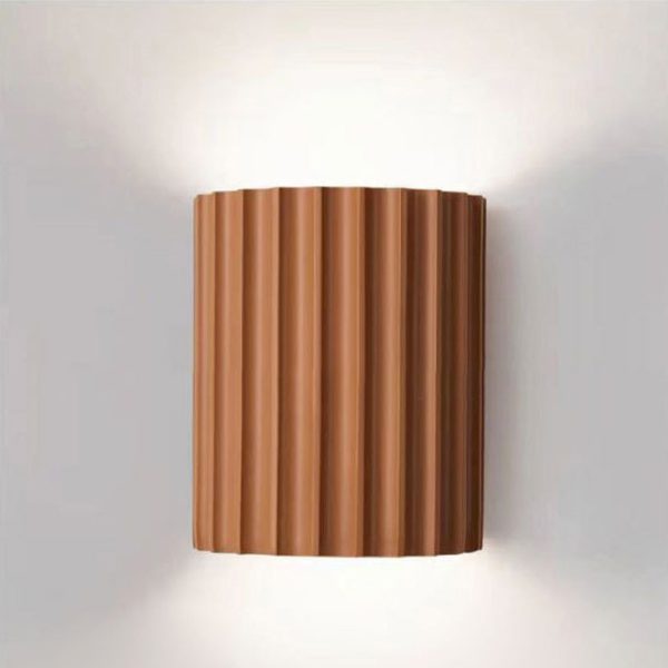 Contemporary Scandinavian Resin Half Column 2-Light Wall Sconce Lamp For Hallway - Image 6