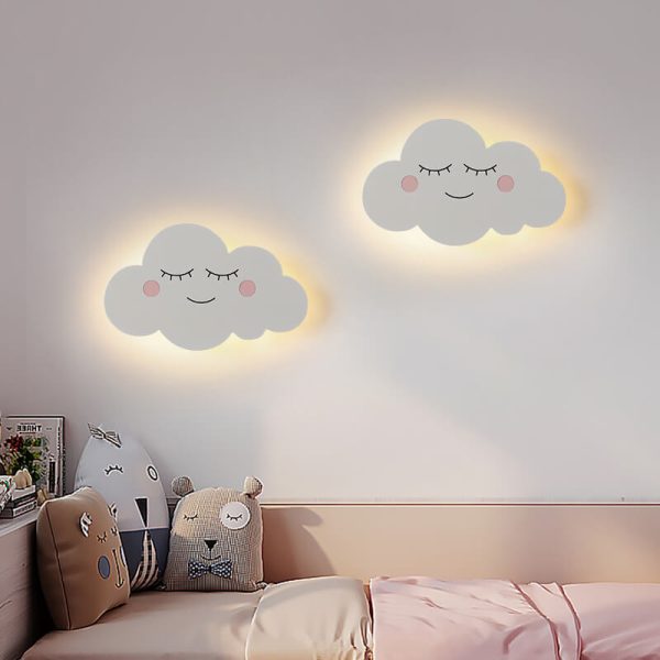 Nordic Creative Clouds Iron Emoji LED Kids Wall Sconce Lamp - Image 17