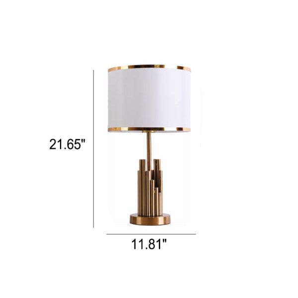 Modern Fabric Light Luxury Simple Cylindrical Design 1-Light Table Lamp - Image 3