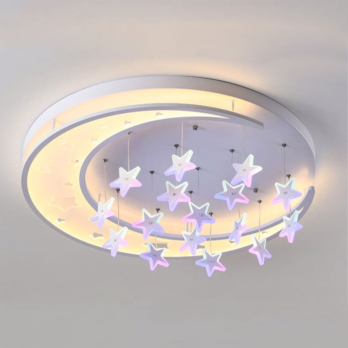 Modern Creative Star Hanging Round LED Flush Mount Ceiling Light - Image 15