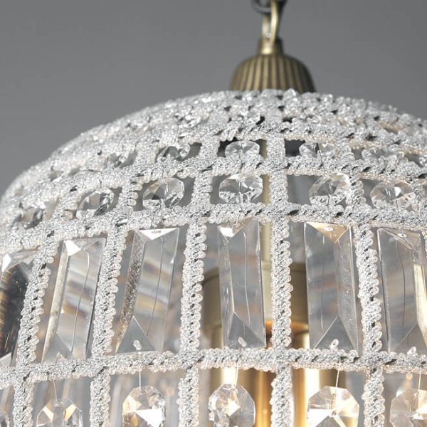 French Vintage Hot Air Balloon Crystal 3-Light Chandelier - Image 6