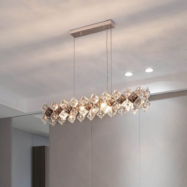 Contemporary Luxury Crystal Diamond Circle Plated Hardware 5/6/7/8/10/14 Light Chandelier For Living Room - Image 3