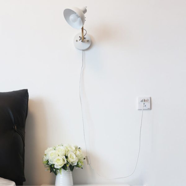 Modern Nordic Iron Semicircle Adjustable Wooden Lamp Arm 1-Light Wall Sconce Lamp - Image 17