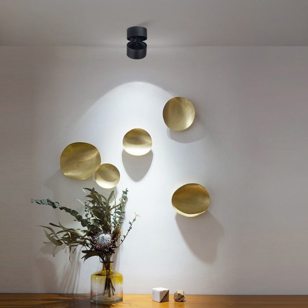 Modern Minimalist Cylinder Adjustable Angle Aluminum LED Flush Mount Ceiling Light For Living Room - Image 8