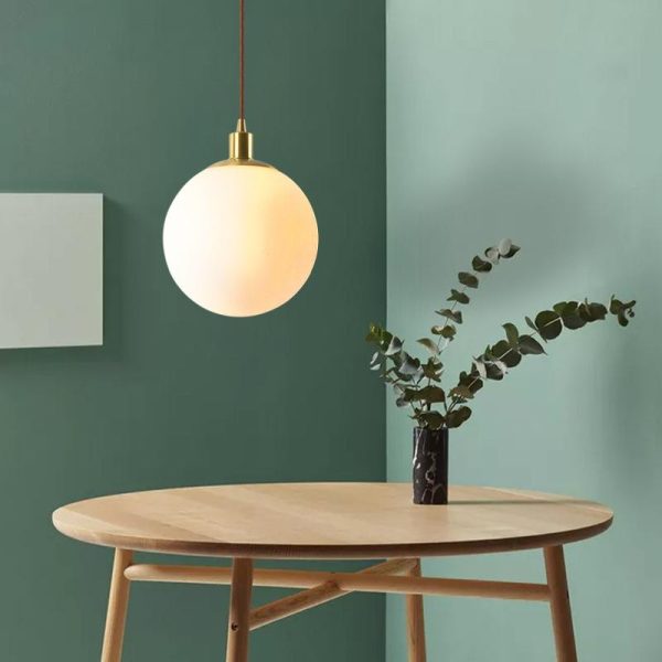Nordic Minimalist Milky White Glass Ball 1-Light Pendant Light - Image 24