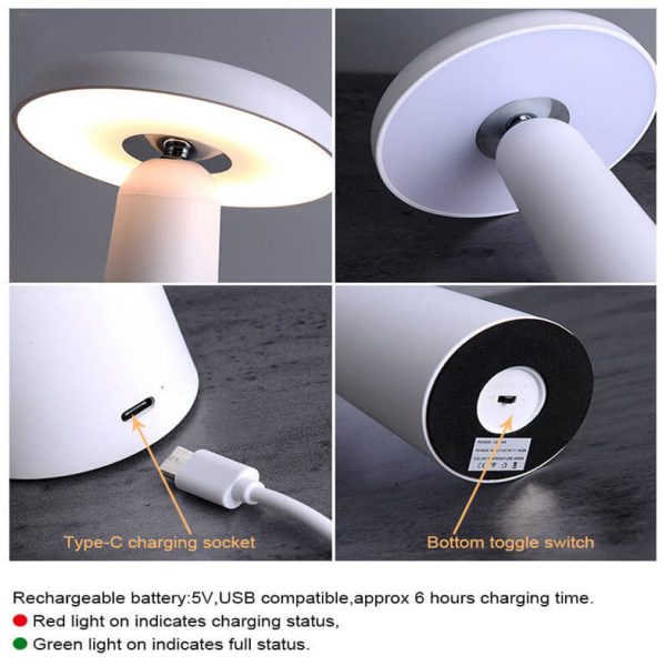 Nordic Creative Flying Saucer Rotatable USB LED Night Light Table Lamp - Image 4