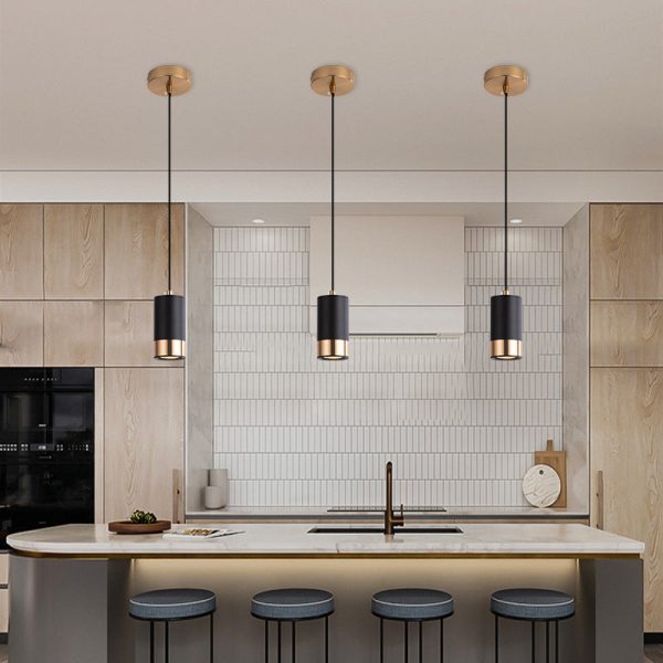 Nordic Minimalist Column Iron Mini 1-Light Pendant Light - Image 3
