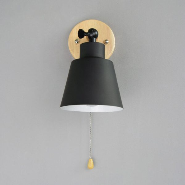Nordic Minimalist Macaron Solid Color Rotatable Wood 1-Light Wall Sconce Lamp - Image 4