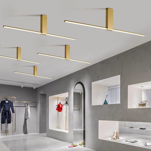 Modern Minimalist Aluminum Acrylic Strip Rectangle LED Semi-Flush Mount Ceiling Light For Hallway - Image 12