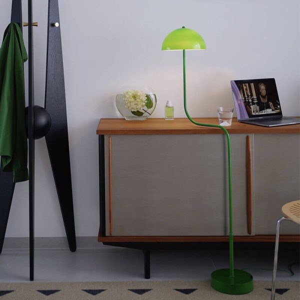 Contemporary Scandinavian Iron Glass Dome Liftable 1-Light Standing Floor Lamp For Study - Image 12