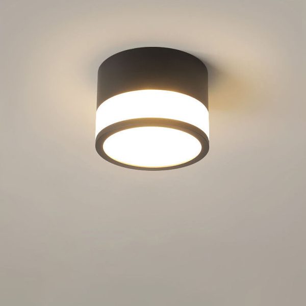 Modern Solid Color Cylinder Aluminum LED Flush Mount Light - Image 3