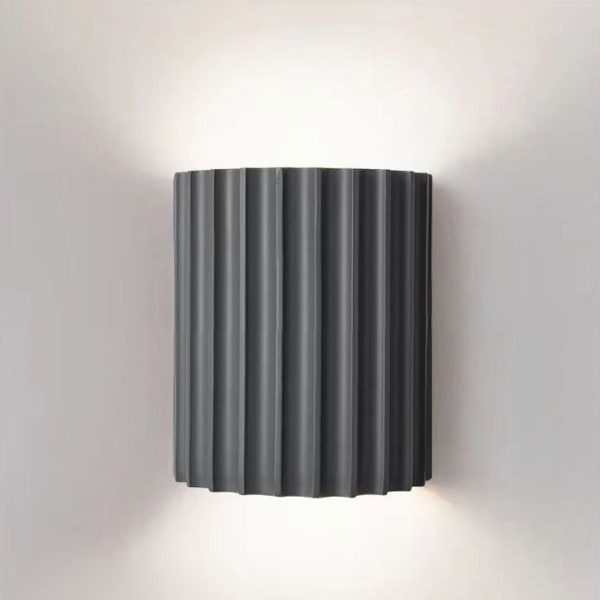 Contemporary Scandinavian Resin Half Column 2-Light Wall Sconce Lamp For Hallway - Image 9