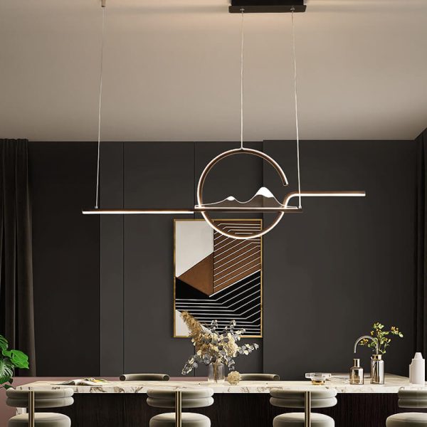 Modern Chinese Minimalist Long Round Landscape Island Light LED Chandelier - Image 17