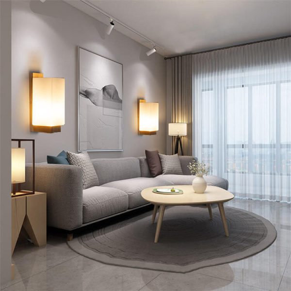 Modern Minimalist Solid Wood Square Glass Column 1-Light Wall Sconce Lamp - Image 10