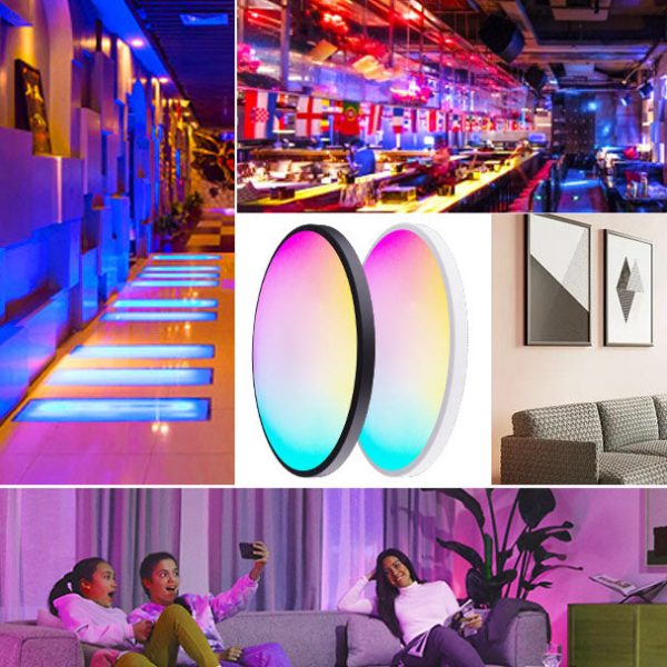 RGB Round Remote Control Dimming Atmosphere LED Flush Mount Ceiling Light - Image 11