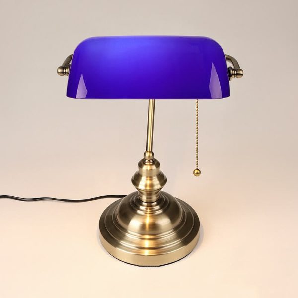 Retro Colored Glass Metal Base 1-Light Zipper Table Lamp - Image 8
