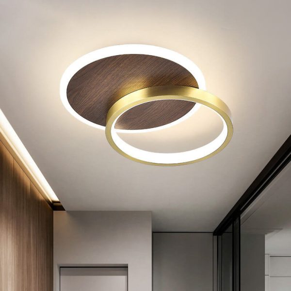 Modern Minimalist Aluminum Circular Square LED Semi-Flush Mount Ceiling Light - Image 3