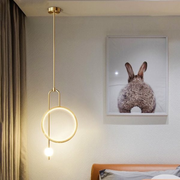 European Minimalist Light Luxury Circular Hardware Acrylic LED Chandelier - Image 9