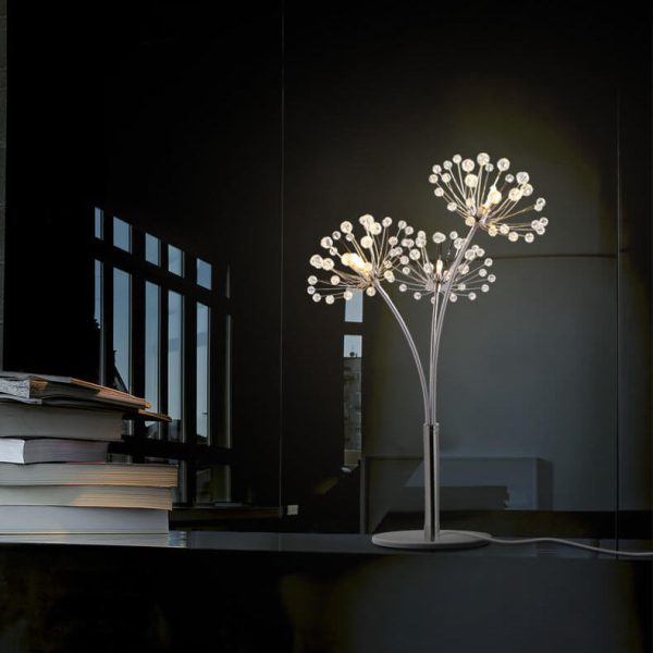 Nordic Creative Dandelion Crystal Bead Iron  3-Light Table Lamp - Image 13
