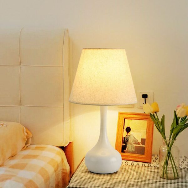 Nordic Vintage Pure Black White Iron Fabric 1-Light Table Lamp - Image 16