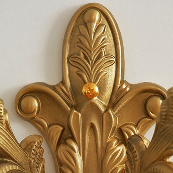 Traditional French Court Lantern Brass Crystal 1/2 Light Wall Sconce Lamp For Living Room - Image 4