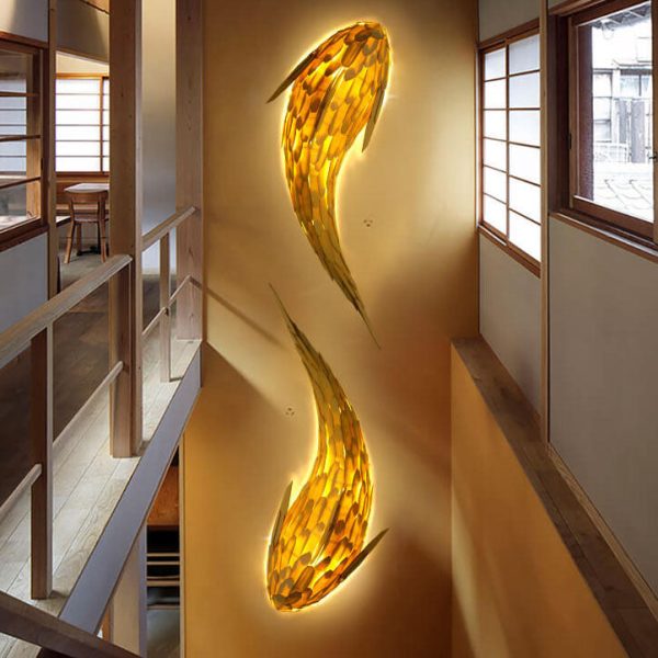 Modern Decorative Carp Linden Wood Hardware 2/4 Light Wall Sconce Lamp - Image 12