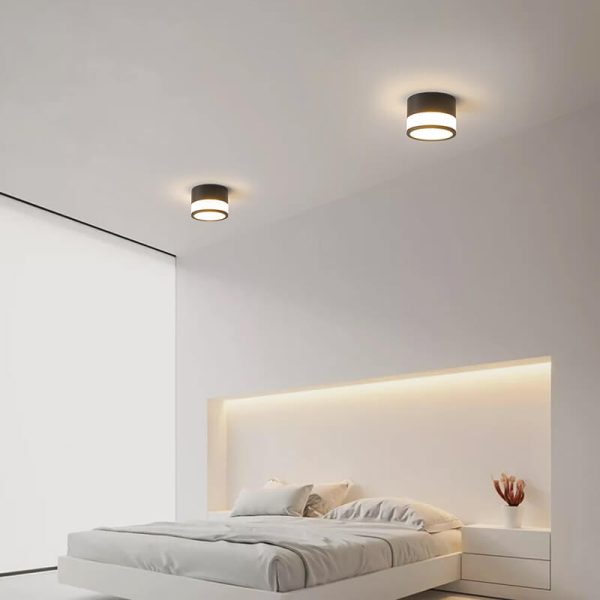 Modern Solid Color Cylinder Aluminum LED Flush Mount Light