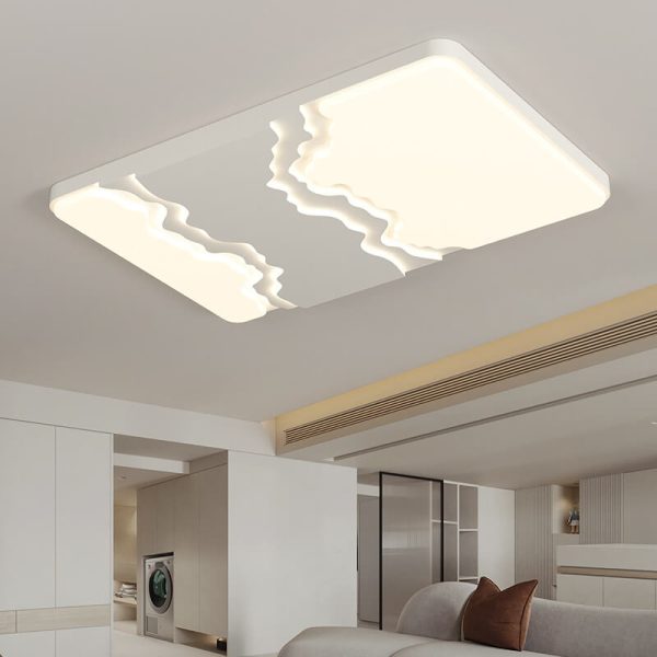 Modern Minimalist Creative Acrylic Wave LED Flush Mount Ceiling Light - Image 24